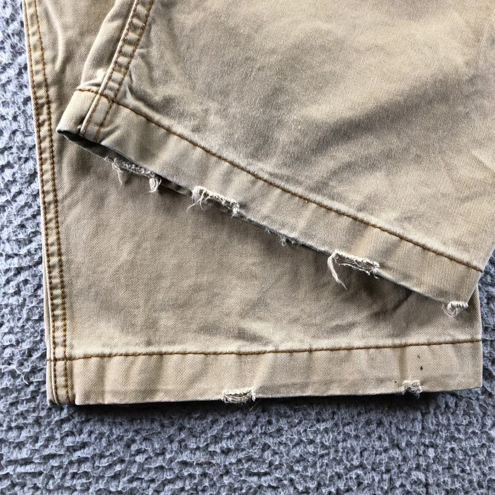 Vtg Aeropostale Pant Men 34x32 Khaki Baggy Y2K Skater Wide Leg Distressed Grunge